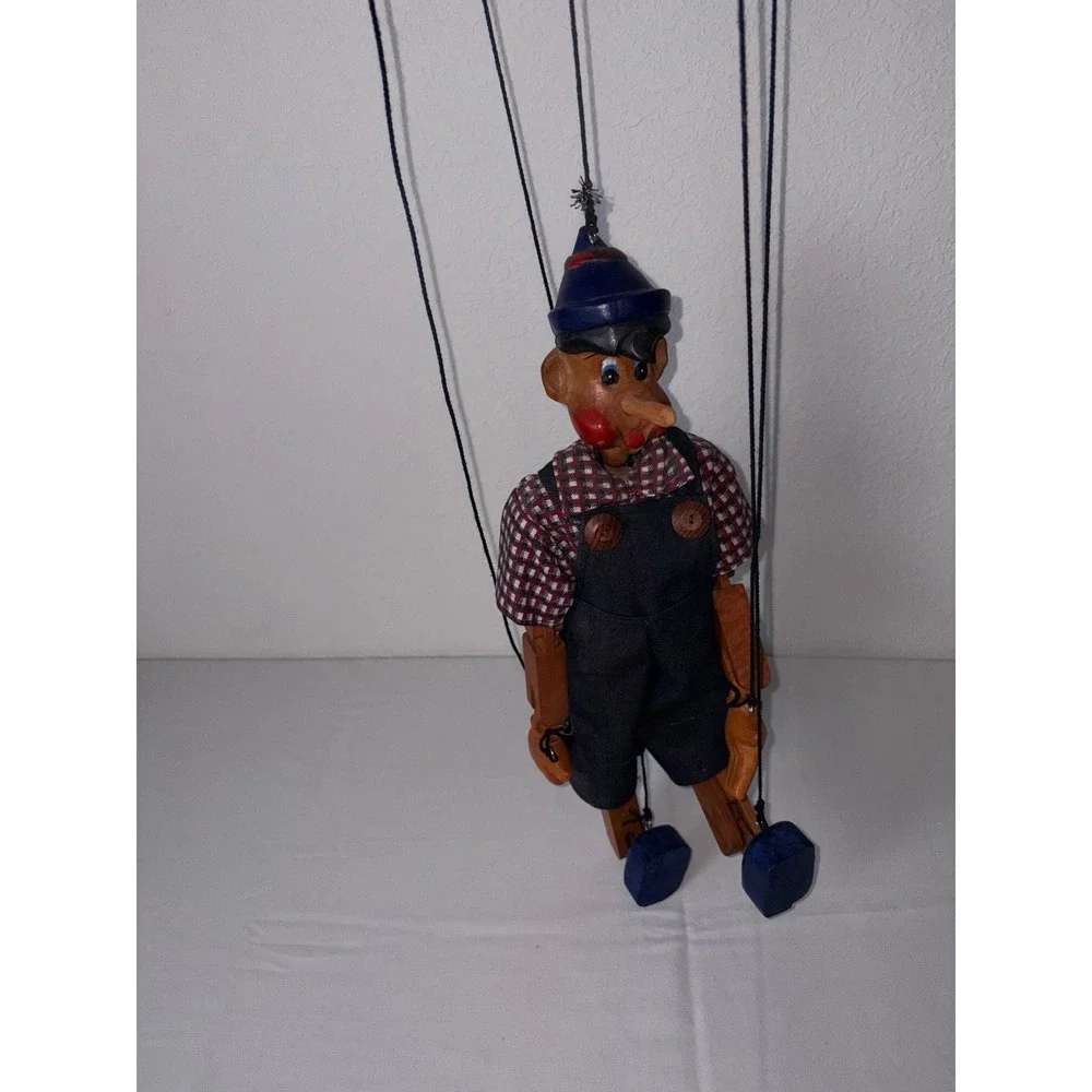 Vintage Wooden Marionette Puppet Pinocchio Style Sailor‎ Outfit Collectible Toy